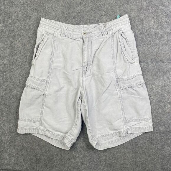 Tommy Bahama Relax Stretch Cargo Shorts Men's 30 Gray Solid Button Zip Closure - Picture 1 of 9